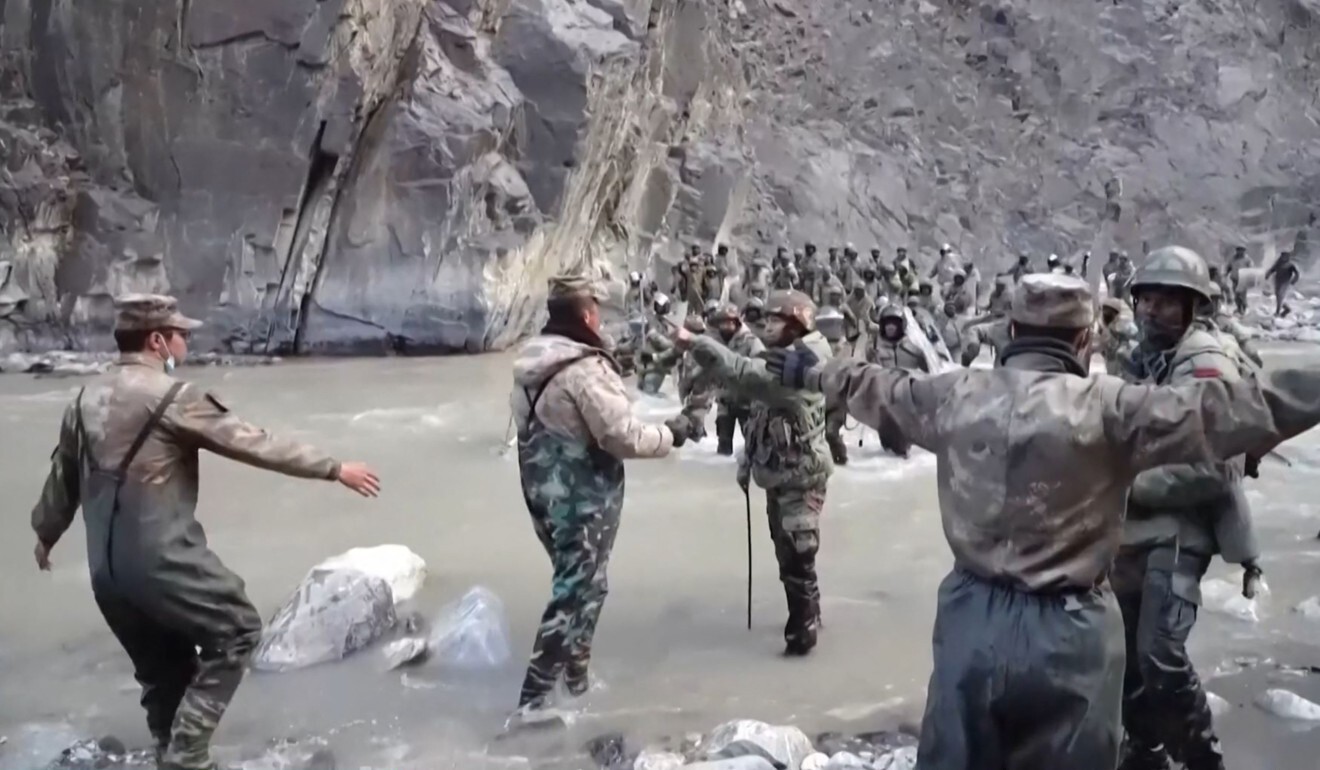 A screengrab from video recorded during clashes between Indian and Chinese troops in the Galwan Valley. Photo: AFP