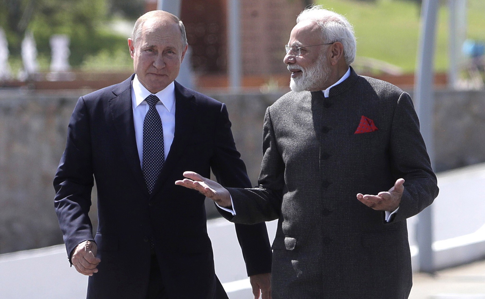 Russian President Vladimir Putin and Indian Prime Minister Narendra Modi during a meeting in 2019. Photo: EPA