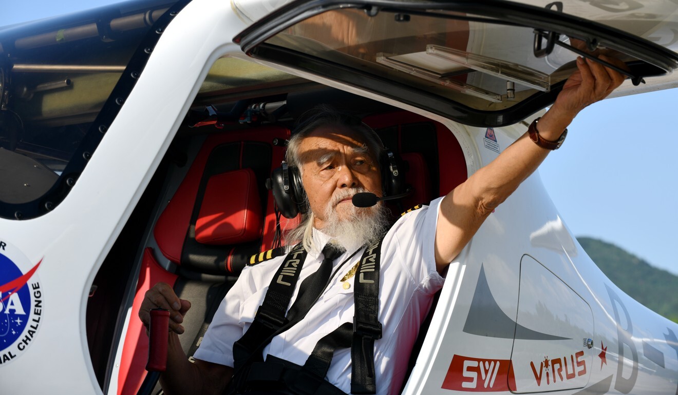 Wang can now claim to be the oldest person in China with a pilot’s license. Photo: Getty Images