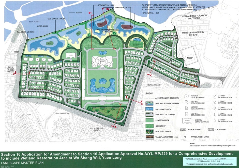 China Evergrande Group’s application to build a community of 268 villas at the Mai Po Wetlands in the New Territories, featuring a centrepiece described as akin to the Palace of Versailles. Photo: Handout