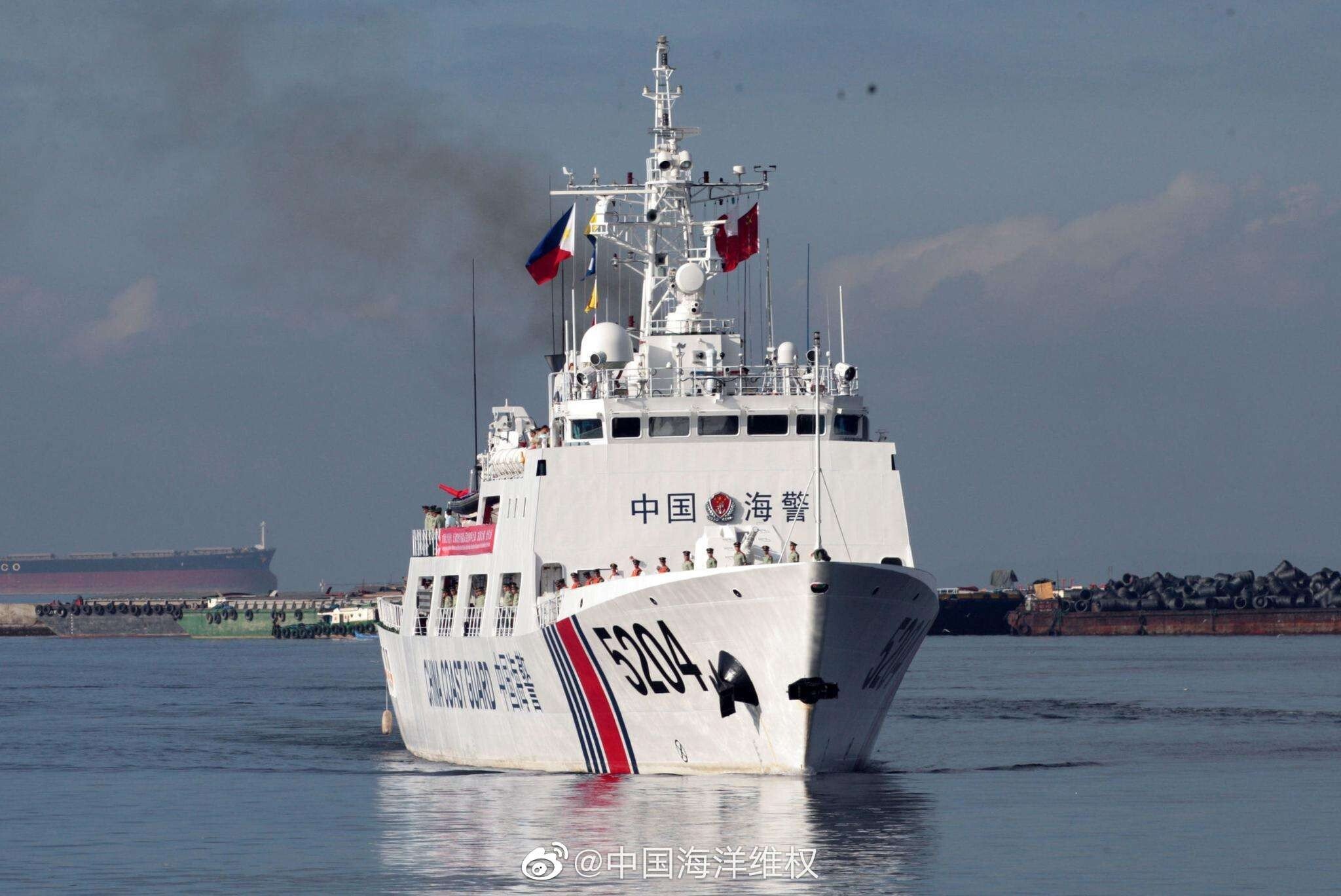 The reporting system for foreign vessels entering and leaving China’s territorial water was added to the Maritime Traffic Safety Law which was revised in April. From Wednesday foreign ships must report ship ID and cargo information to China’s maritime administrations. Photo: Weibo