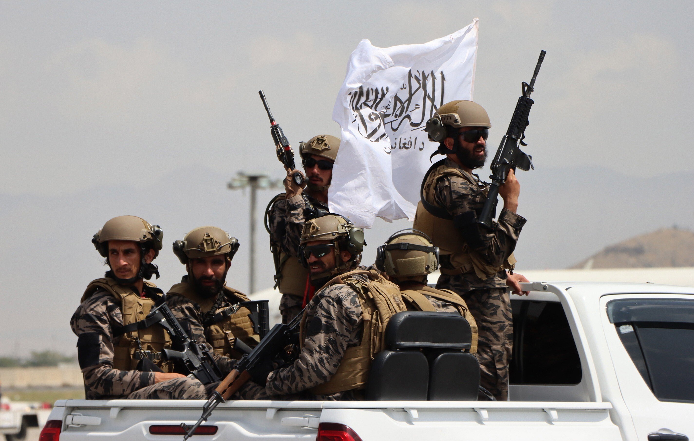 Taliban forces secure the Hamid Karzai International Airport on Tuesday after the US withdrawal. Photo: EPA-EFE
