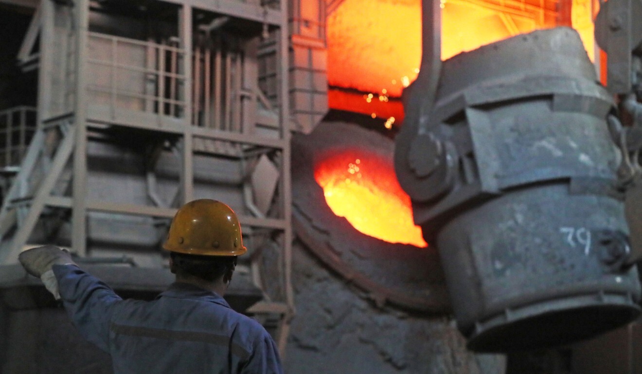 A worker at steelmaker Ben Gang Group Corporation in Benxi, in northeast China's Liaoning province. Last year, the mainland economy grew despite the pandemic, and turned in a strong first-half performance this year. Photo: Xinhua