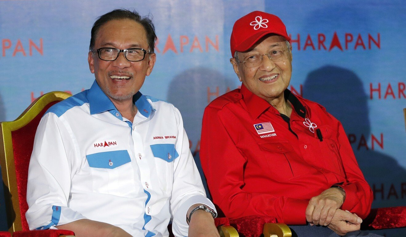 Anwar Ibrahim and Mahathir Mohamad in 2018, a few months after they led Pakatan Harapan to a historic election victory. Photo: AP