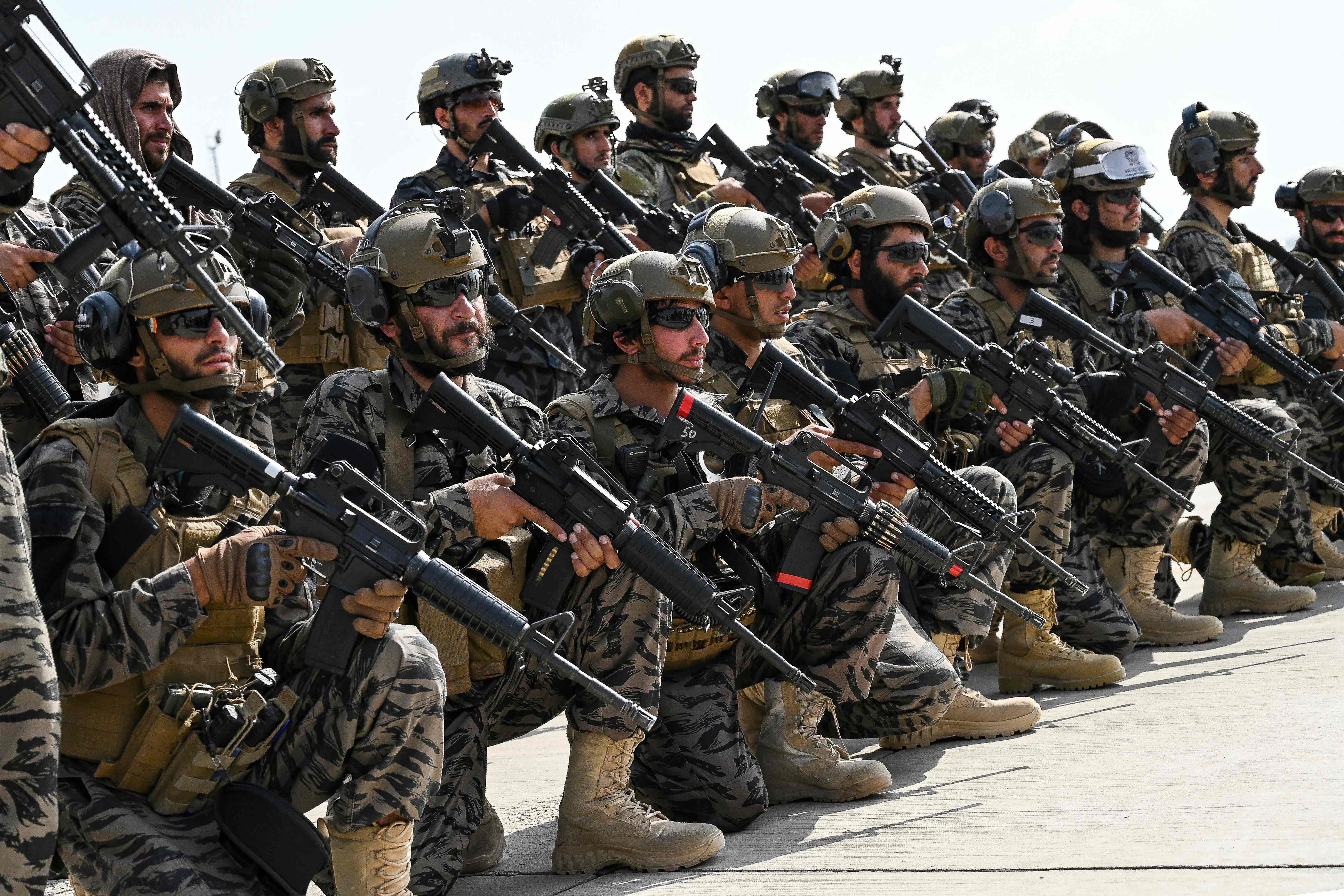 Taliban special force fighters at Kabul airport on Tuesday, after the last US troops withdrew to end a brutal 20-year war that had started with ousting the hardline Islamist insurgent group. Photo: AFP