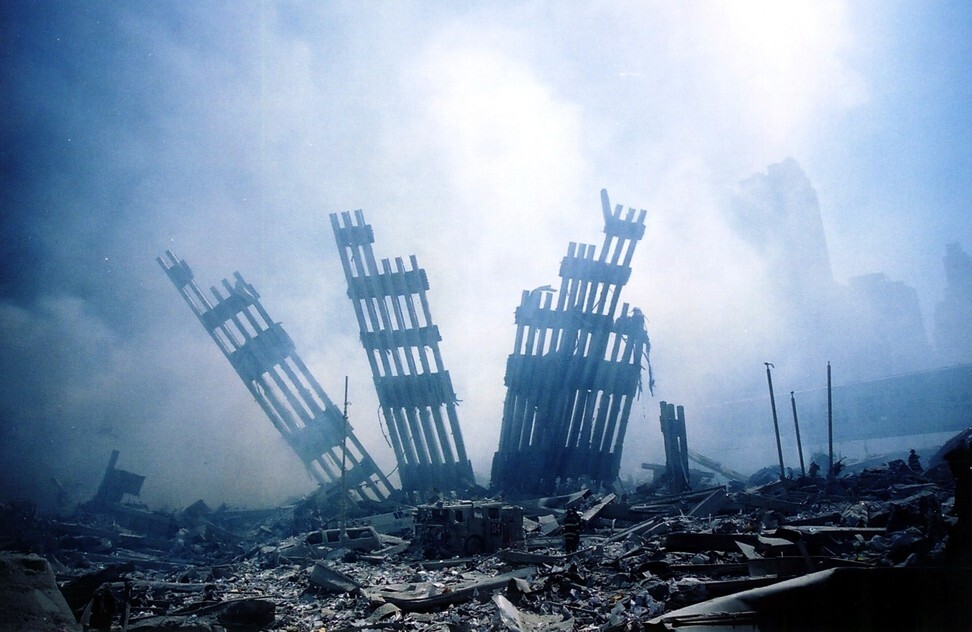 The rubble of the World Trade Centre in New York smoulders following a terrorist attack on September 11, 2001 in New York. China was quick to express solidarity and willingness to work with the US to defeat terrorism. Photo: AFP