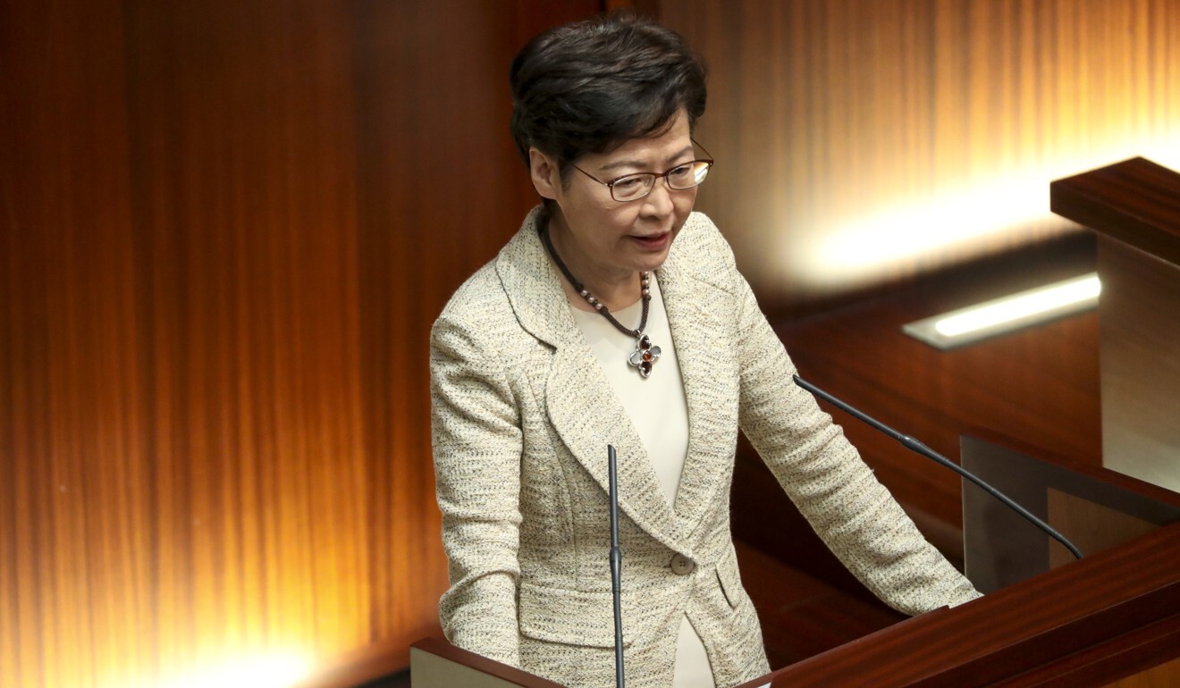 Chief Executive Carrie Lam attends the Q&A session at the Legislative Council on Wednesday. Photo: Sam Tsang