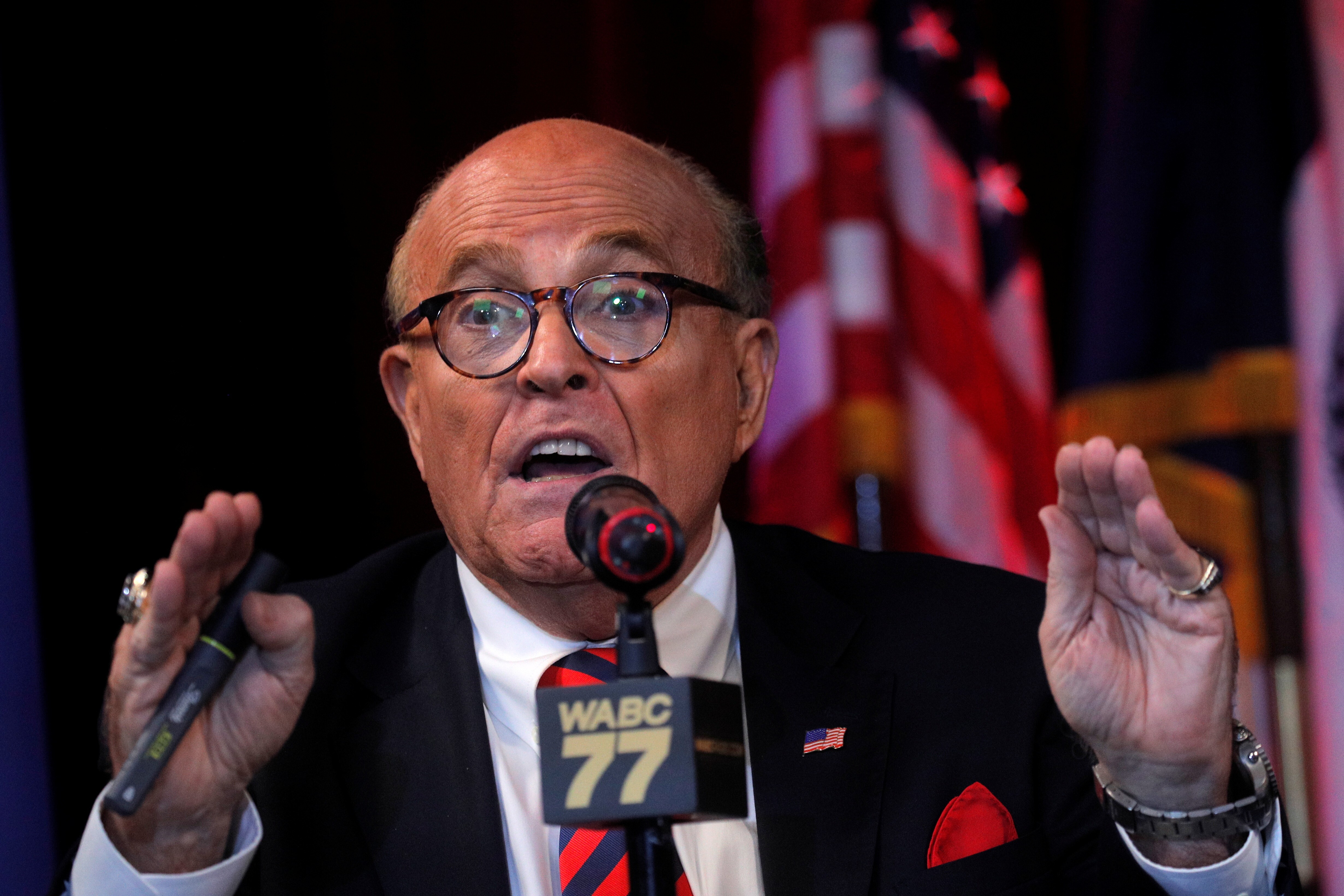 Former New York City mayor Rudy Giuliani speaks about the 20th anniversary of the September 11, 2001 attacks, during an appearance on a radio show in Manhattan. Photo: Reuters