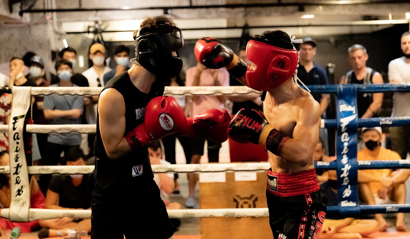 Raymond Poon Kai-ching (right) sparring ahead of his We Are Champs event in Hong Kong in August. Photo: Alex Wan