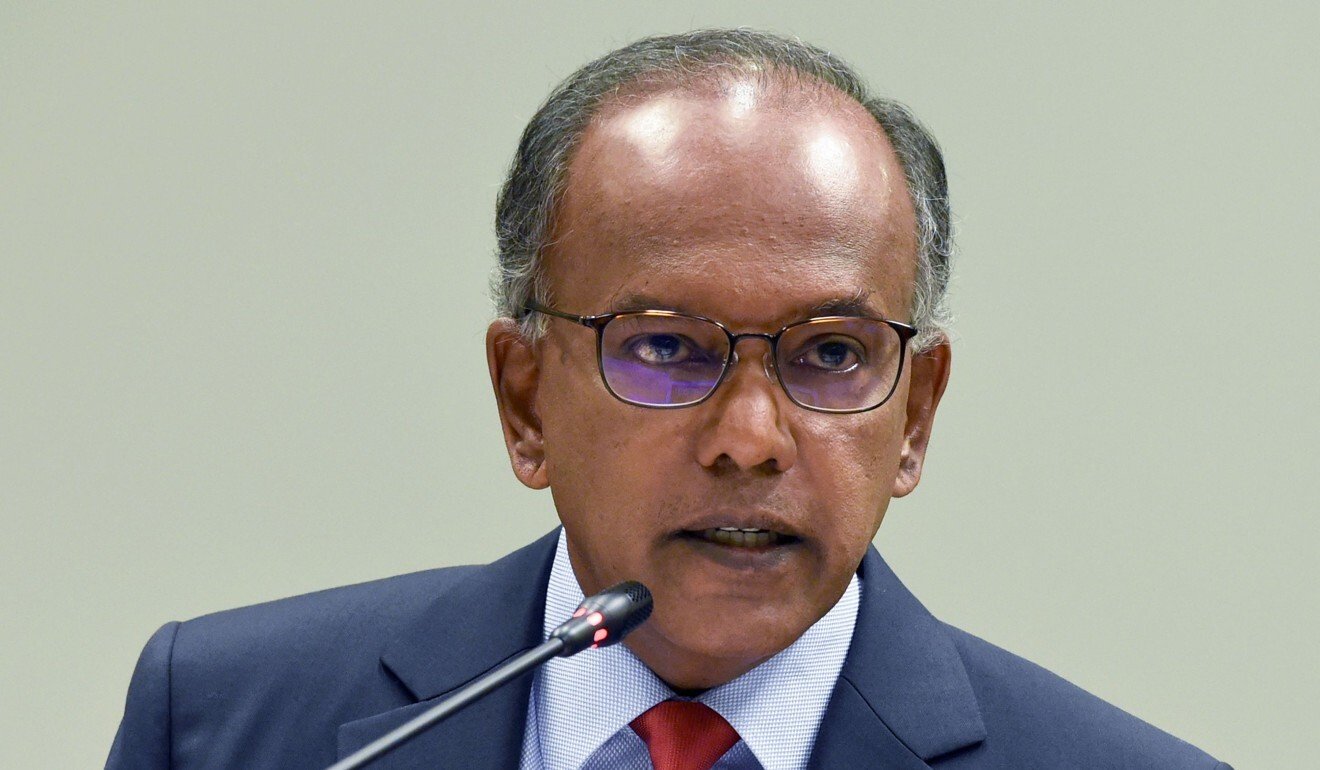 Singapore’s law and home affairs minister K. Shanmugam in 2019 said fresh measures were required to deal with online misinformation campaigns. Photo: AFP