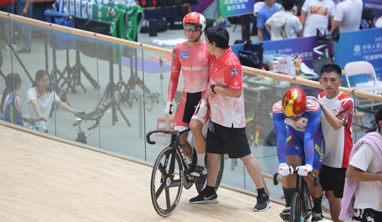 To Cheuk-hei gets ready to take part in the men's keirin final where he finishes sixth. Photo: Cycling Association