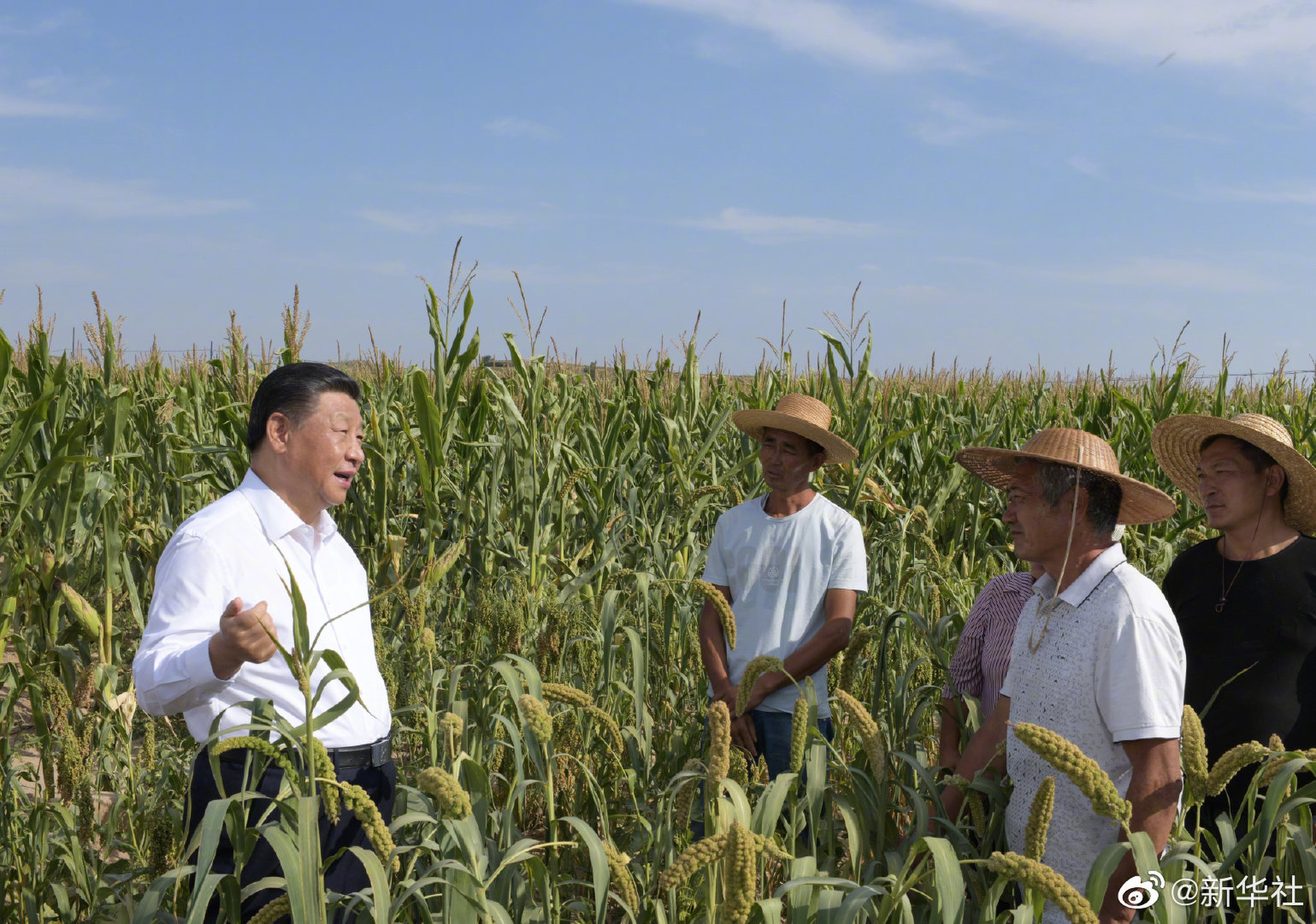 President Xi Jinping inspected land rehabilitation projects during his visit to Shaanxi province and paid tribute to Communist Party pioneers at Yangjiagou Revolutionary Memorial Hall. Photo: Weibo