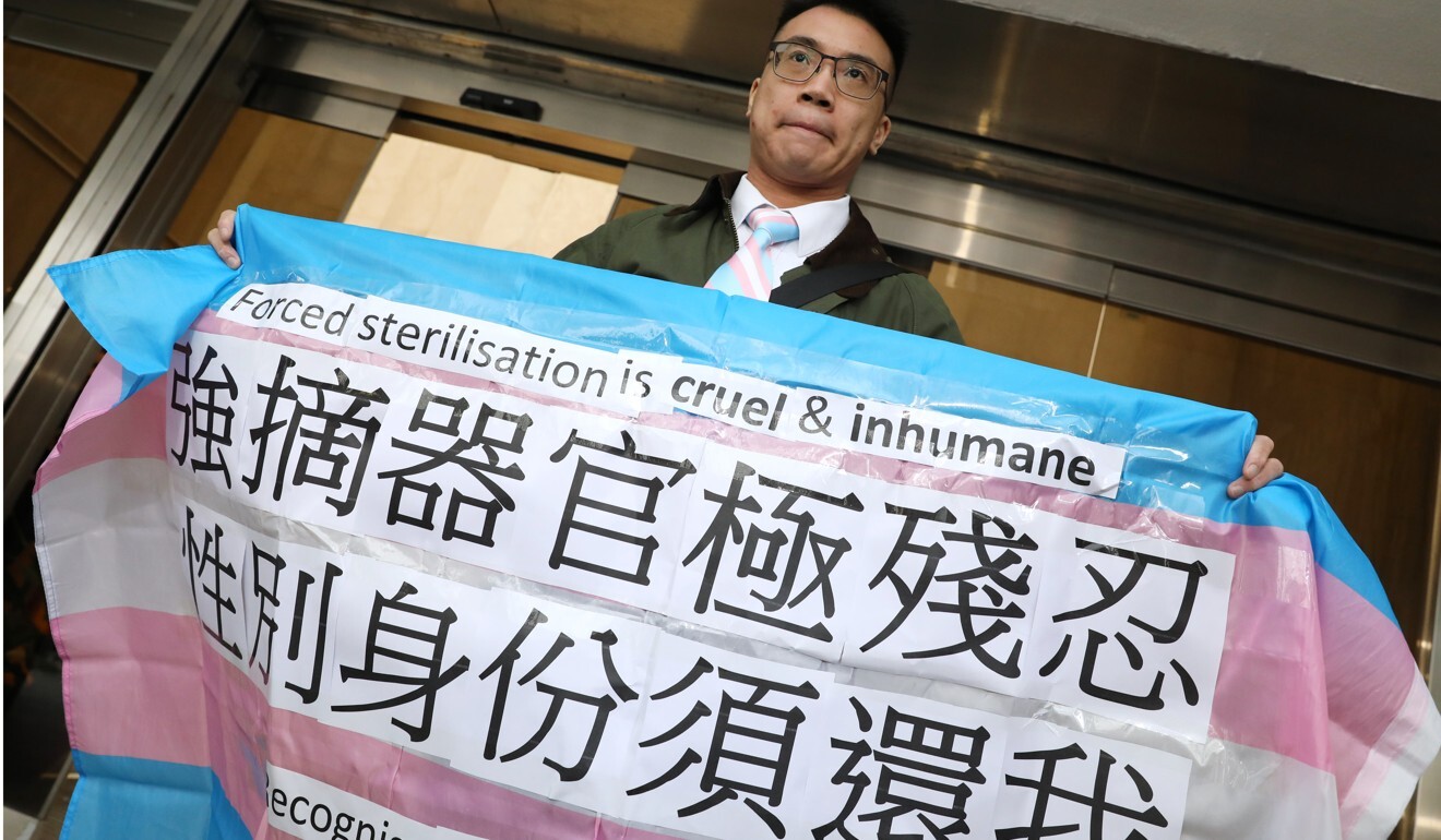 Henry Edward Tse protests the High Court’s decision to refuse a judicial review over the policy in February 2019. Photo: Dickson Lee