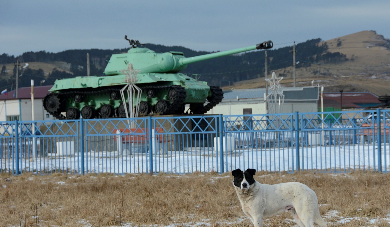 A World War II monument in the disputed islands known in Japan as the Northern Territories but in Russia as the Southern Kurils. Photo: Reuters