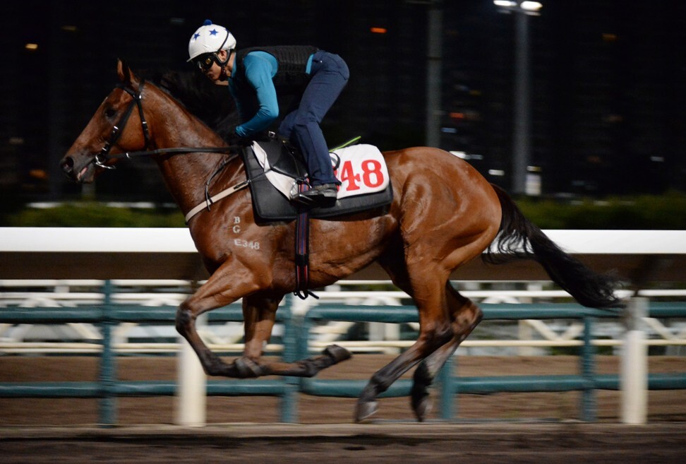 Helene Allibor gallops under Keith Yeung on Friday morning.