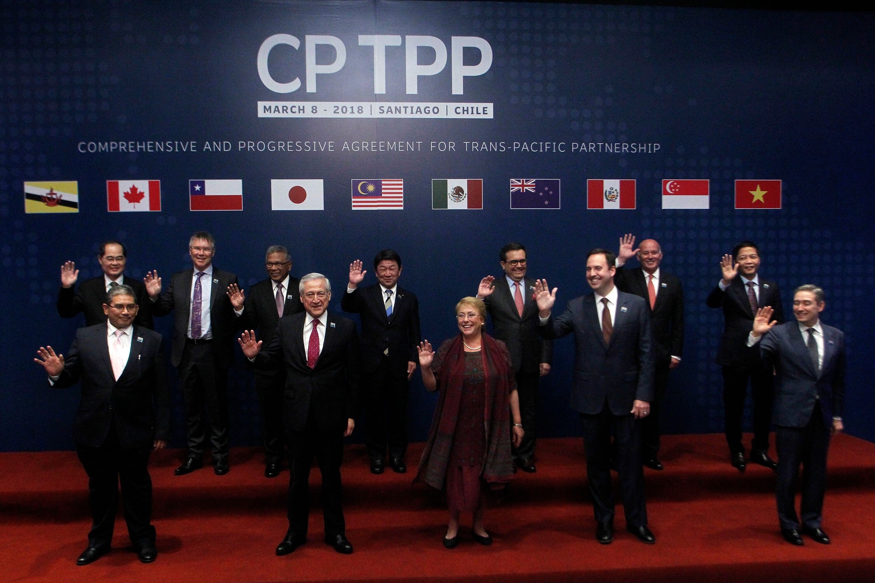 The Comprehensive and Progressive Agreement for Trans-Pacific Partnership (CPTPP), which includes New Zealand, Japan, Canada, Mexico and seven other countries, accounts for about 13 per cent of global commerce. Photo: AFP