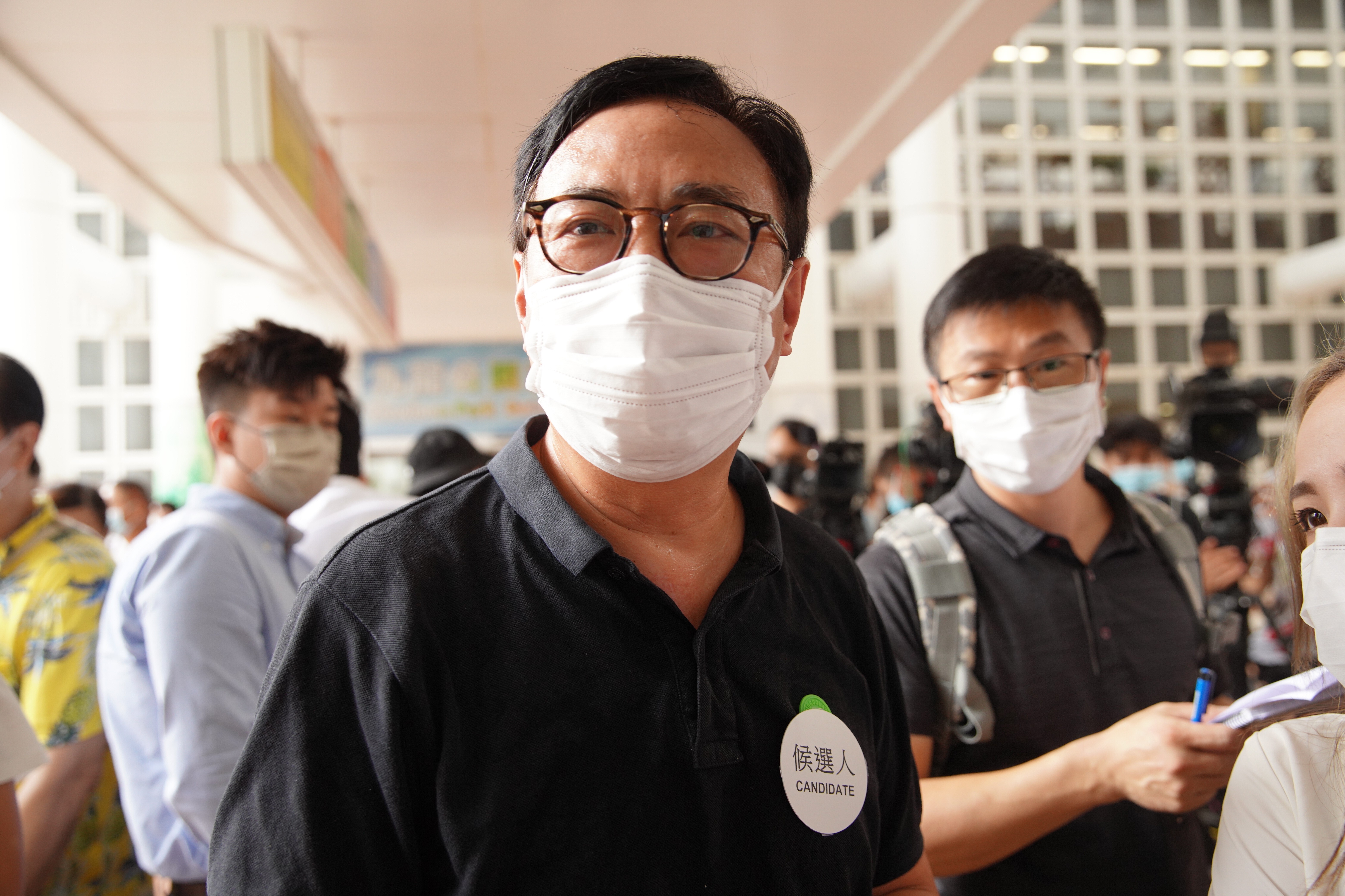 Tik Chi-yuen at a polling station at Kowloon Park Sports Centre. Photo: Winson Wong