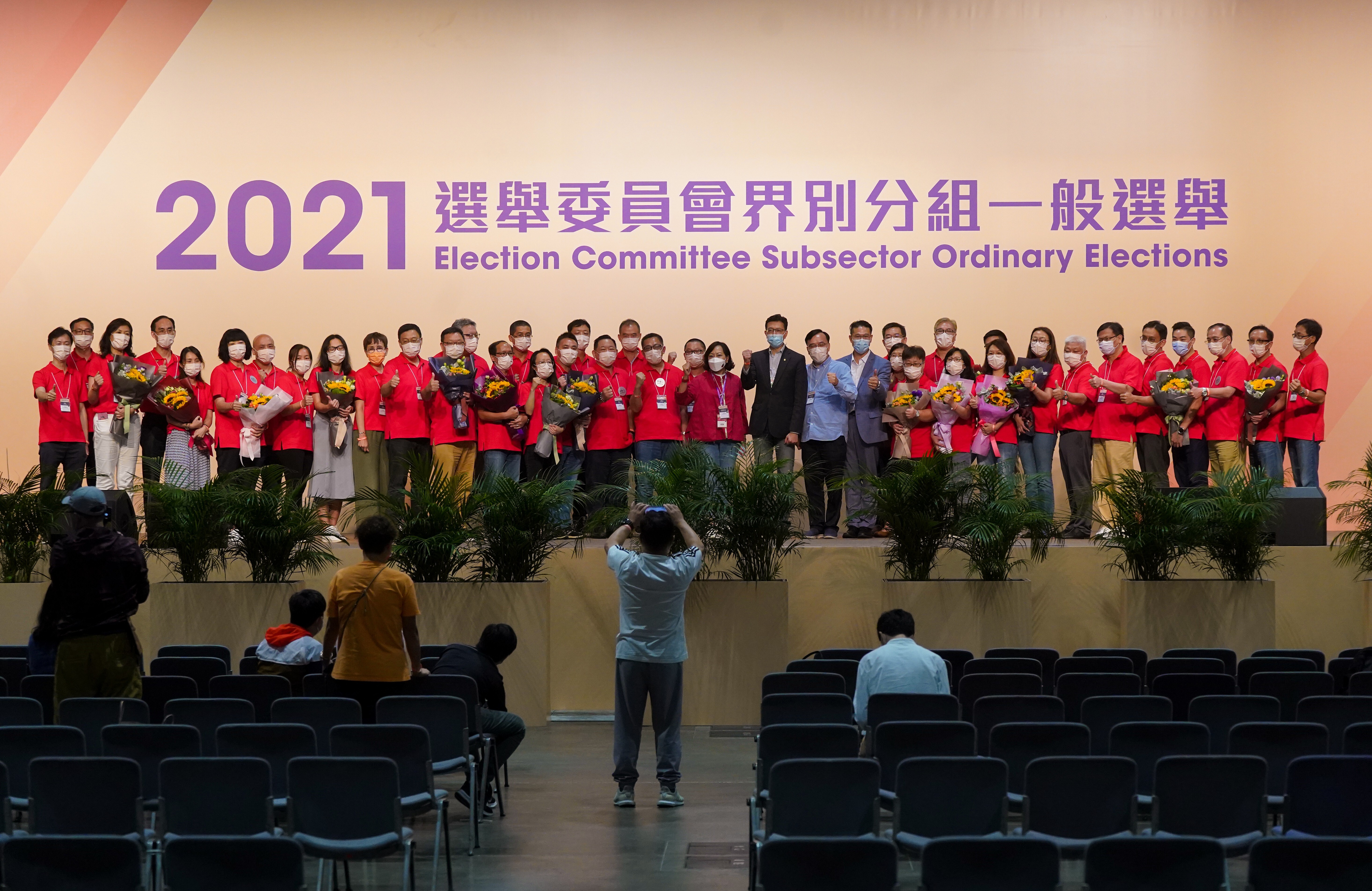 The official results of the Election Committee race were finally released at 7.35am on Monday morning. Photo: Sam Tsang