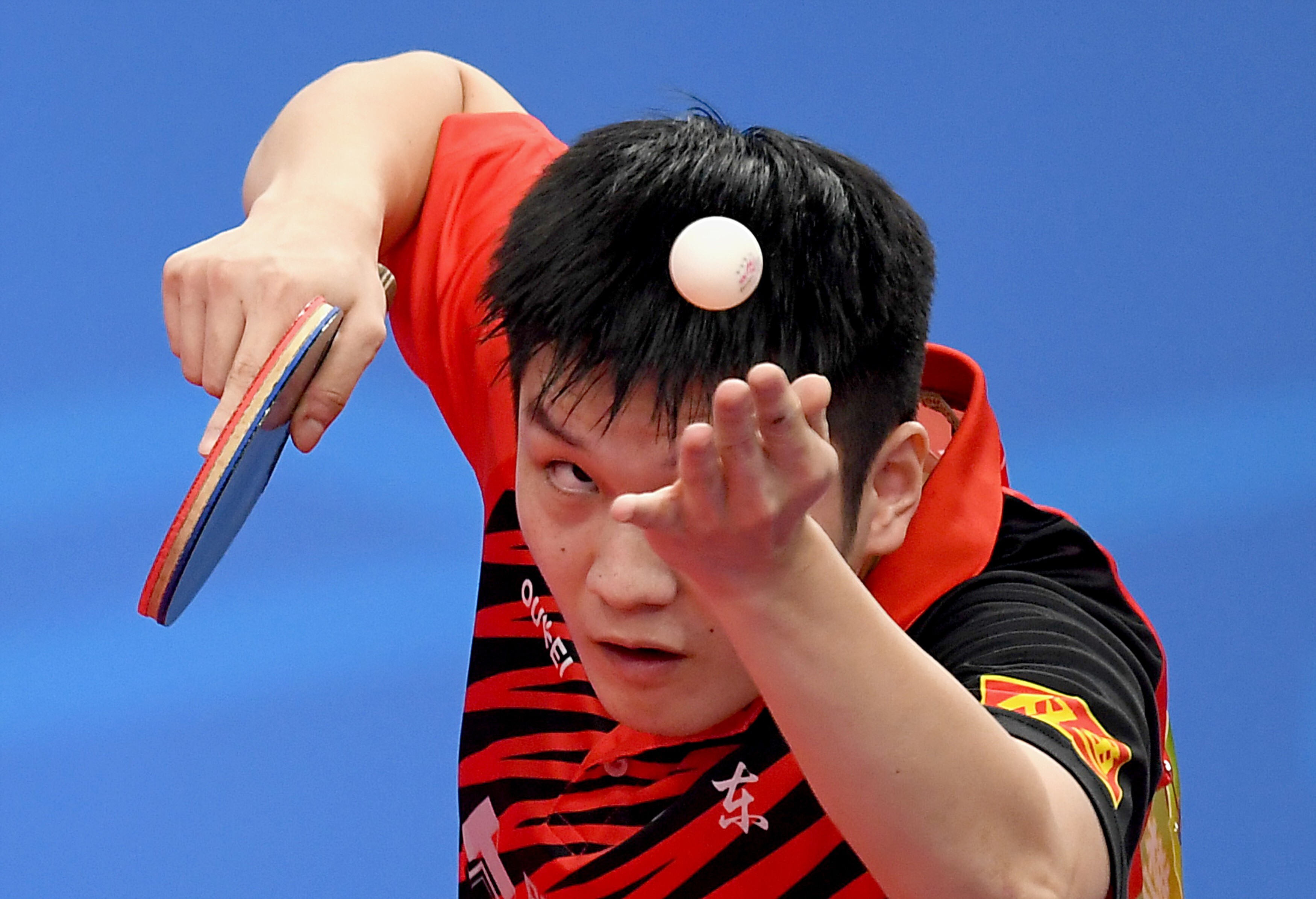 Table tennis player Fan Zhendong in action. Photo: Xinhua