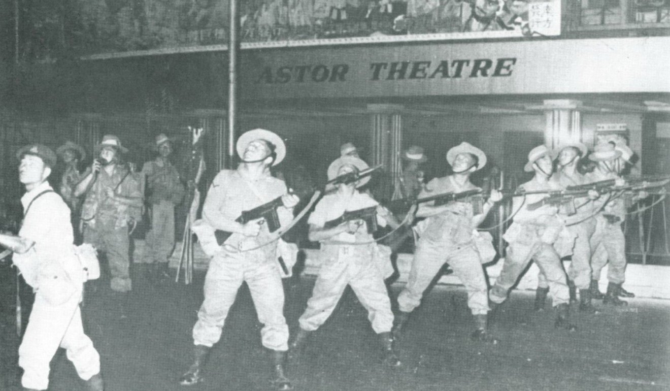 Gurkha soldiers on riot control duty on Nathan Road, Kowloon, Hong Kong during the Star Ferry Riots in April 1966. File photo