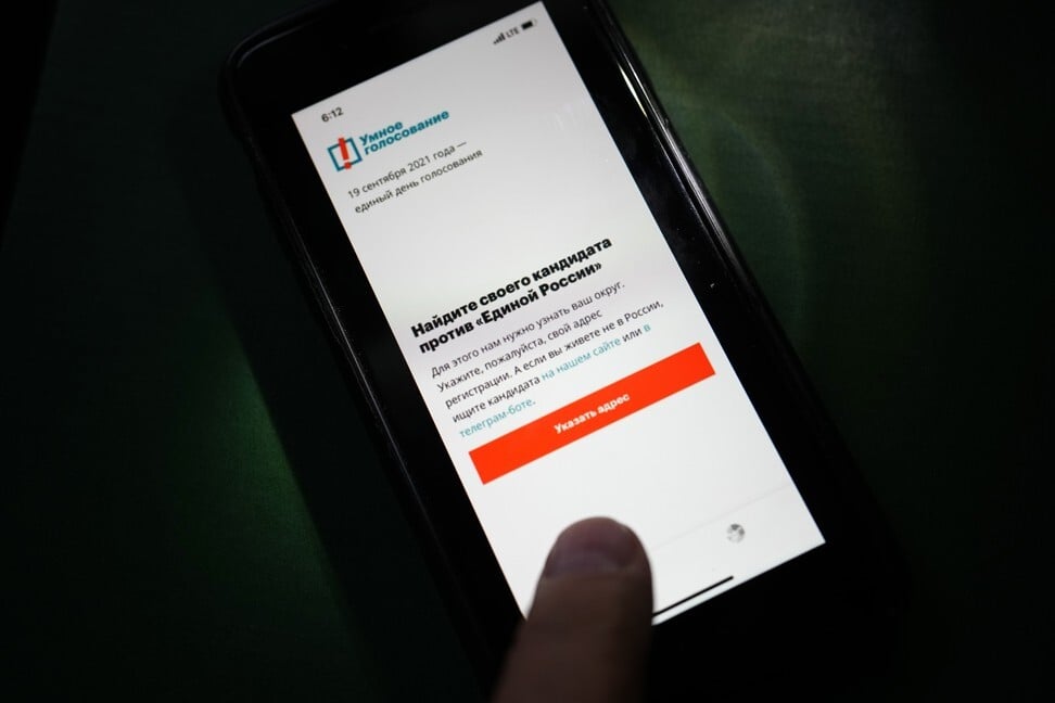 Apple and Google removed the Smart Voting app after facing Kremlin pressure. The opposition-created smartphone app tells voters which candidates are likely to defeat those backed by Russian authorities. Photo: AP