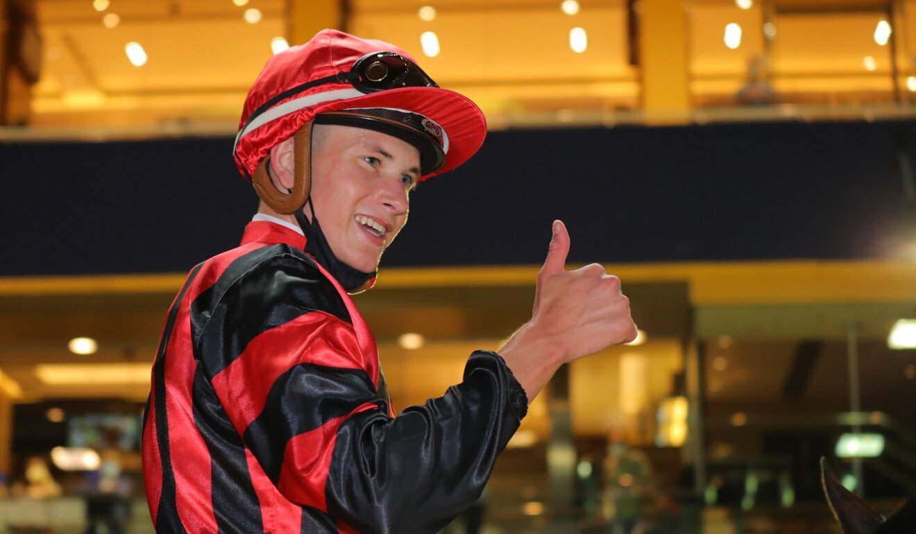 Luke Ferraris celebrates his victory aboard Seven Heavens.