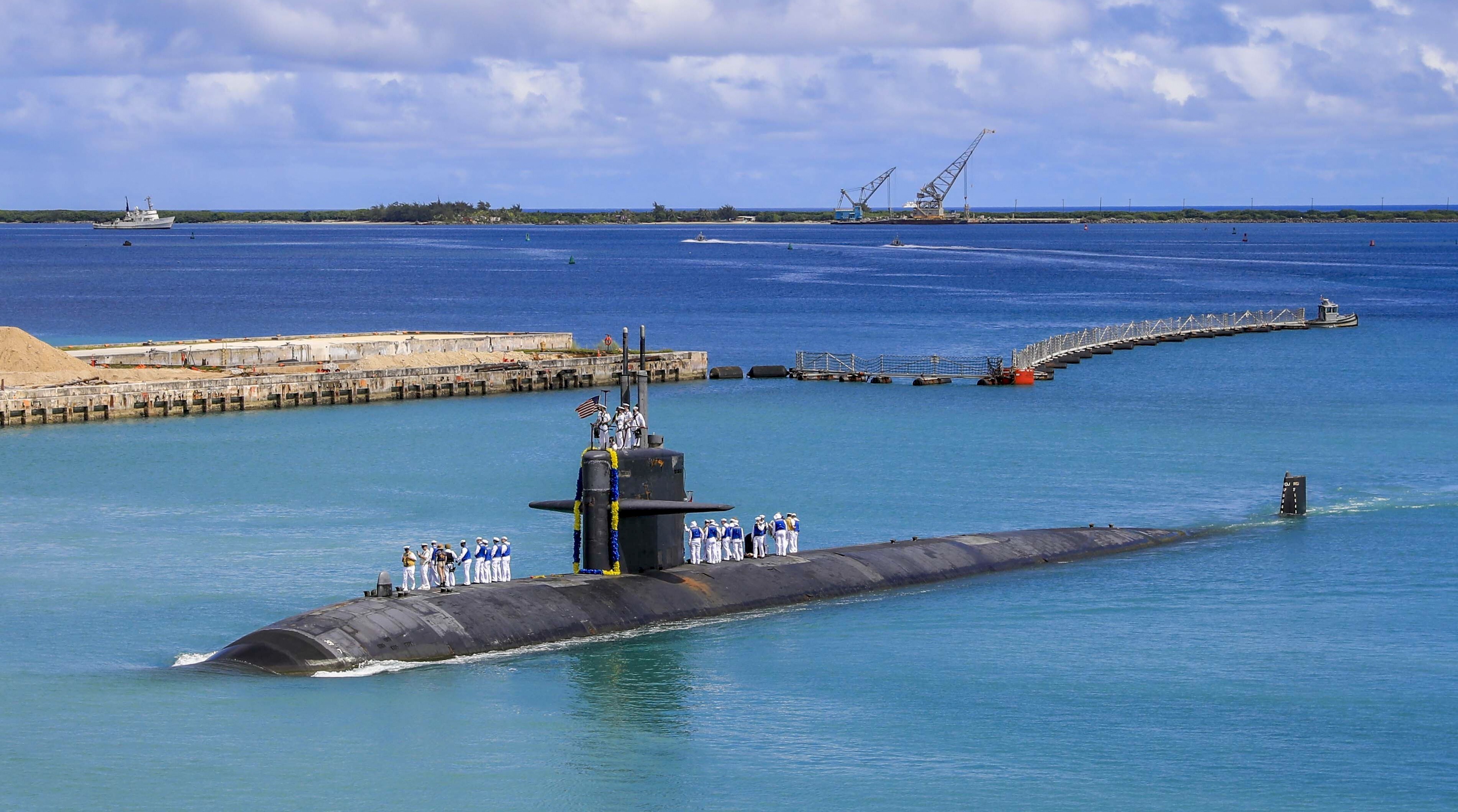 Australia will acquire US nuclear-powered submarines, like this US Navy one pictured in Guam, as part of a new security alliance with the US and Britain that has caused unease in Pacific Island nations. Photo: AP