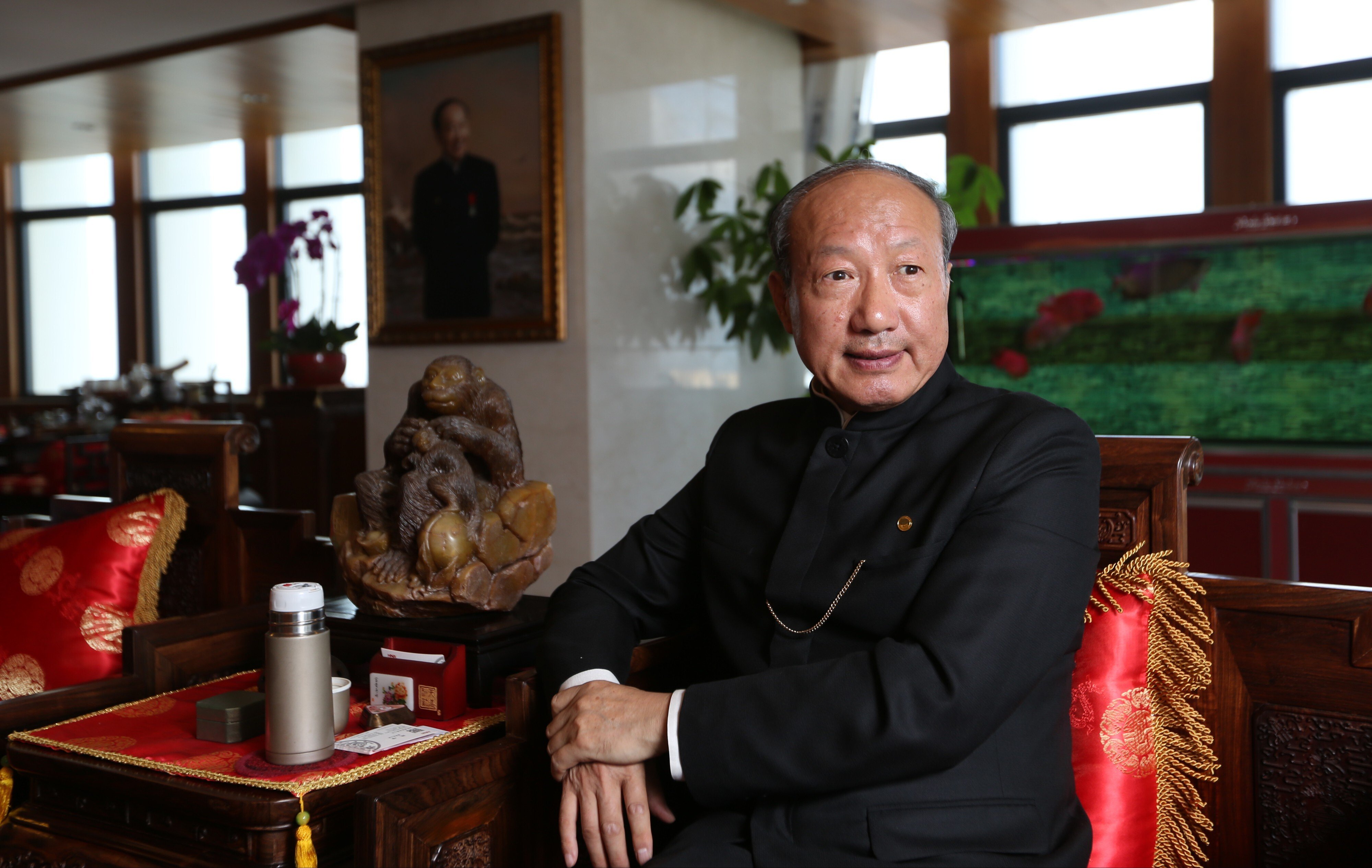 Chen Feng, founder of China's Hainan Airlines and the HNA Group during an interview in Haikou on 23 June, 2017. Photo: Xiaomei Chen