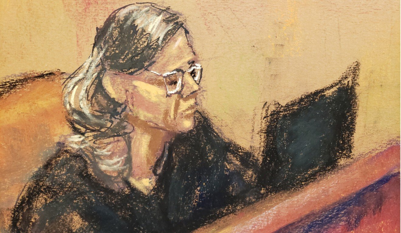 A courtroom sketch of US District judge Ann Donnelly presiding over Huawei executive Meng Wanzhou’s hearing on Friday in Brooklyn, New York. Illustration: Reuters