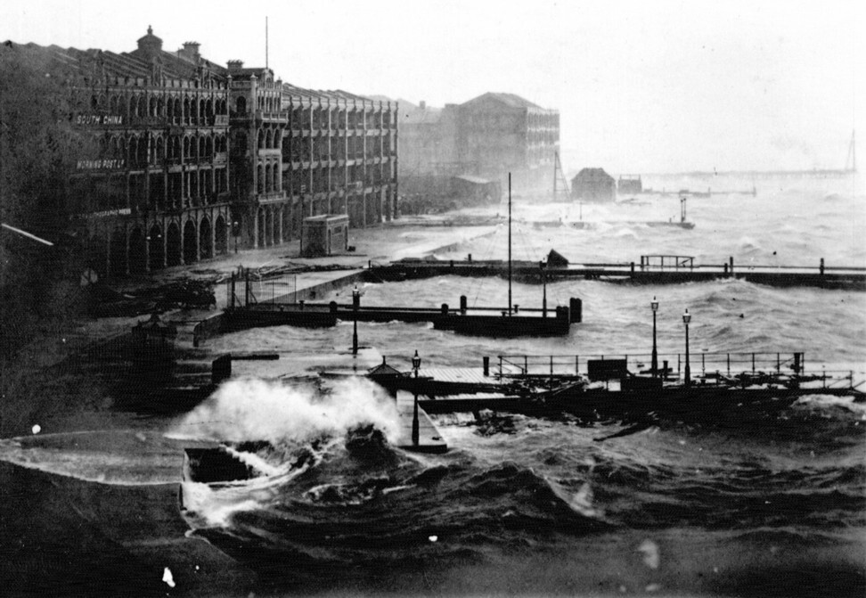 A powerful typhoon made landfall in Hong Kong on 7 September 1906 (before the naming convention on tropical cyclones was adopted), claiming 11,000 lives and running 41 merchant ships ashore. The Central waterfront building that housed South China Morning Post, then three years old, is visible in the photograph’s left corner. Photo: Hong Kong Museum of History.