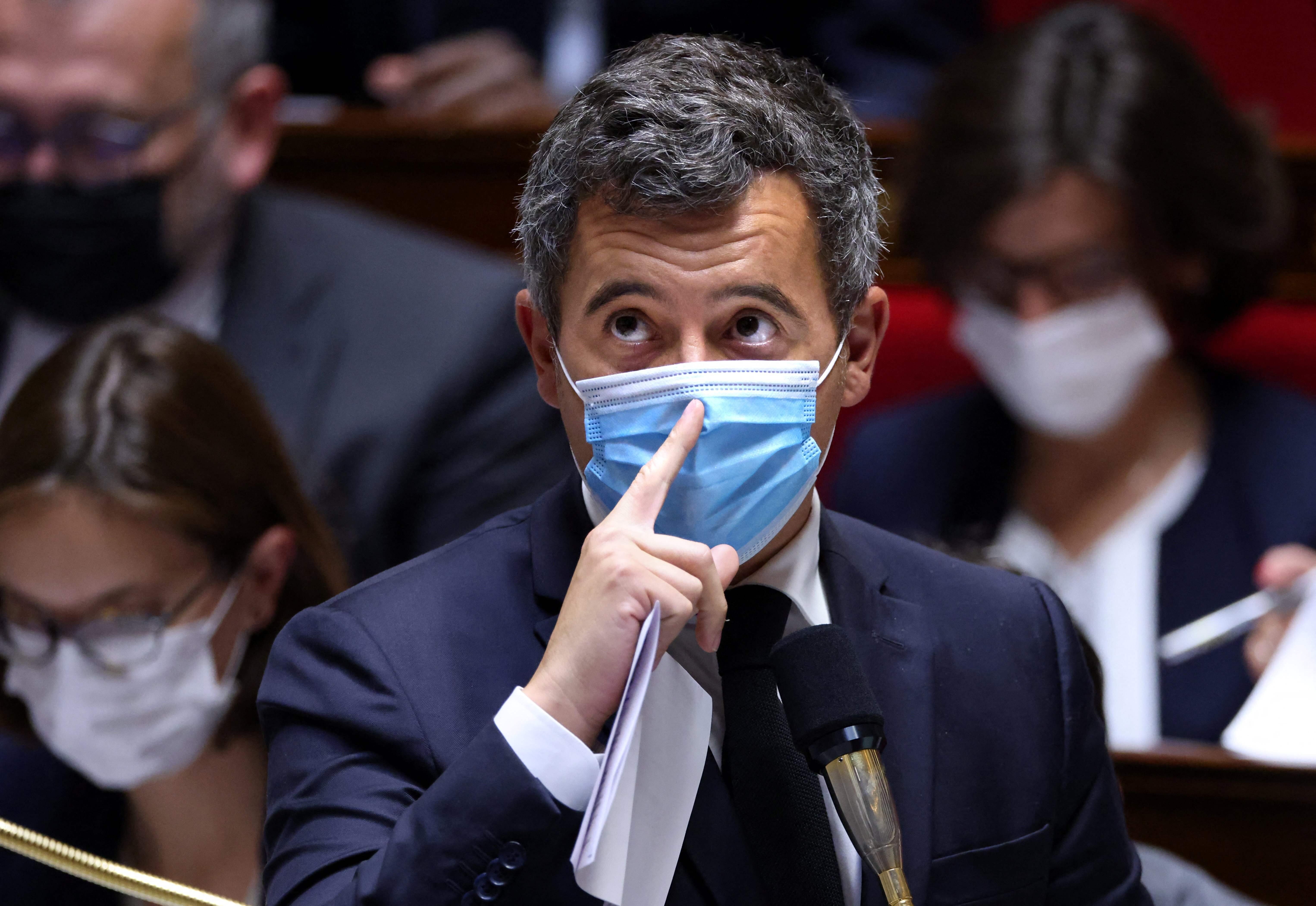 French Interior minister Gerald Darmanin at the French National Assembly in Paris on Tuesday. Photo: AFP