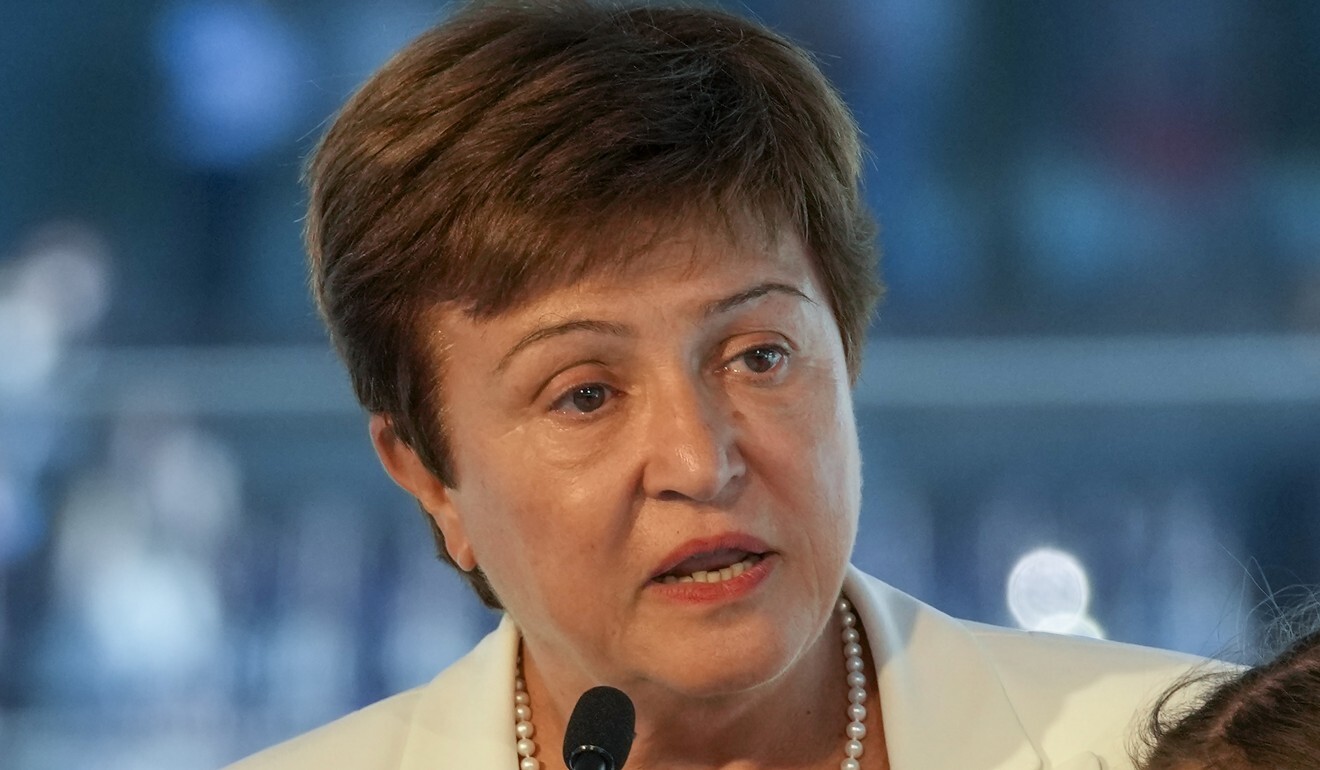 Kristalina Georgieva, managing director of the International Monetary Fund, delivers a speech. Photo: AP