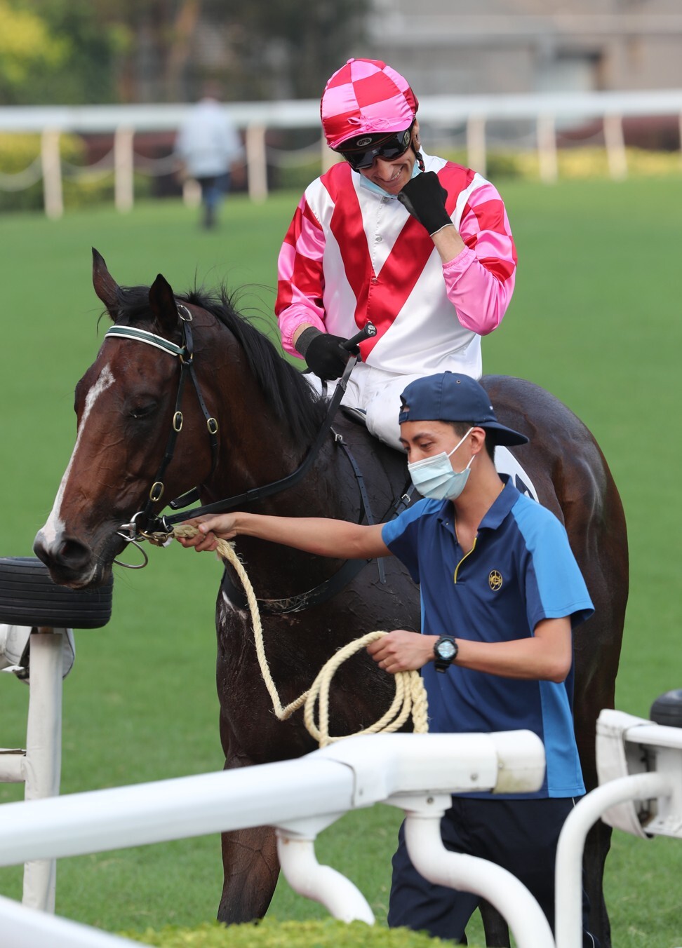 Blake Shinn celebrates during his recent four-timer.