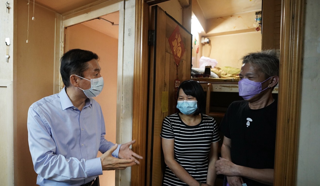 Luo Huining, the director of Beijing’s liaison office, visits residents in Mong Kok. Photo: Handout Luo Huining, the director of Beijing’s liaison office, visits residents in Mong Kok. Photo: Handout