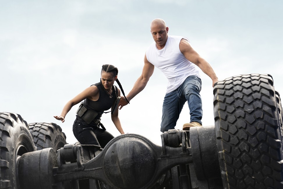(from left) Ramsey (Nathalie Emmanuel) and Dom (Vin Diesel) in F9, directed by Justin Lin.