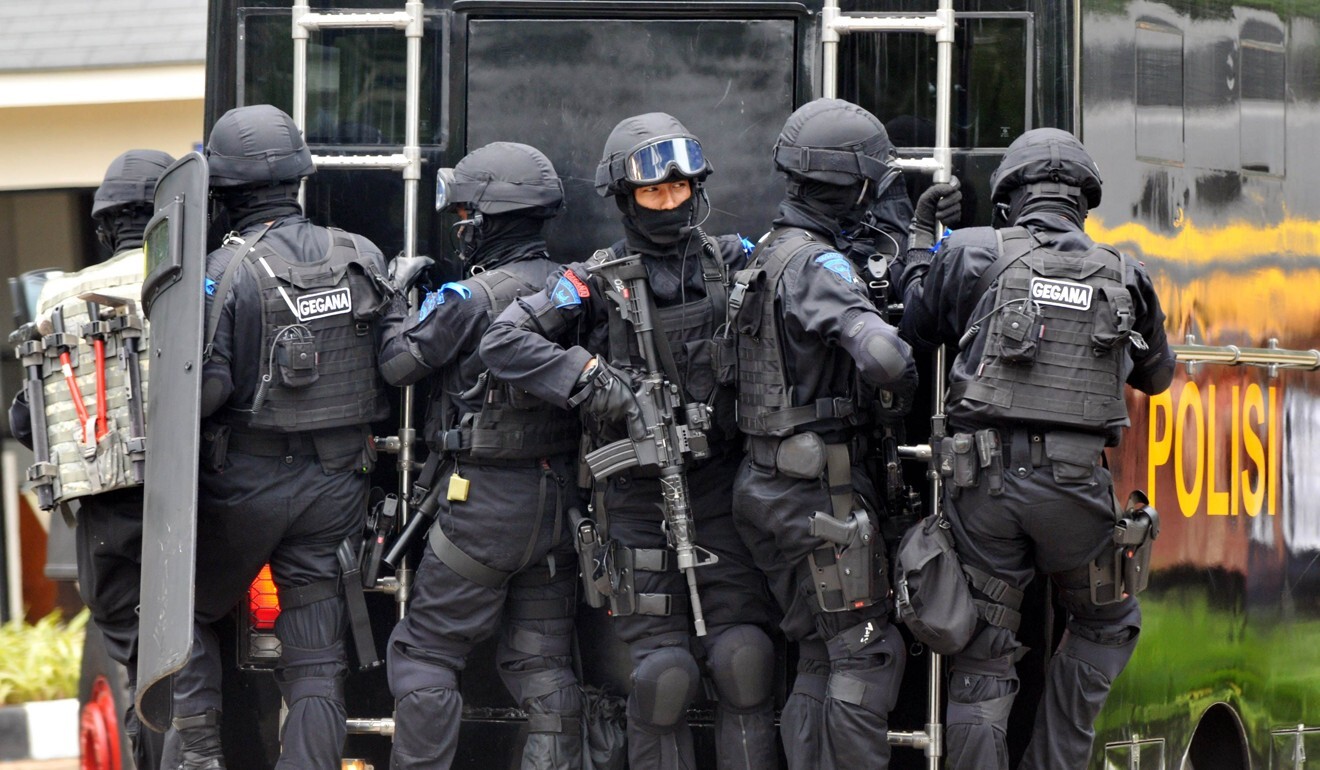 Officers from Indonesia’s elite counterterrorism squad Detachment 88. Photo: AFP