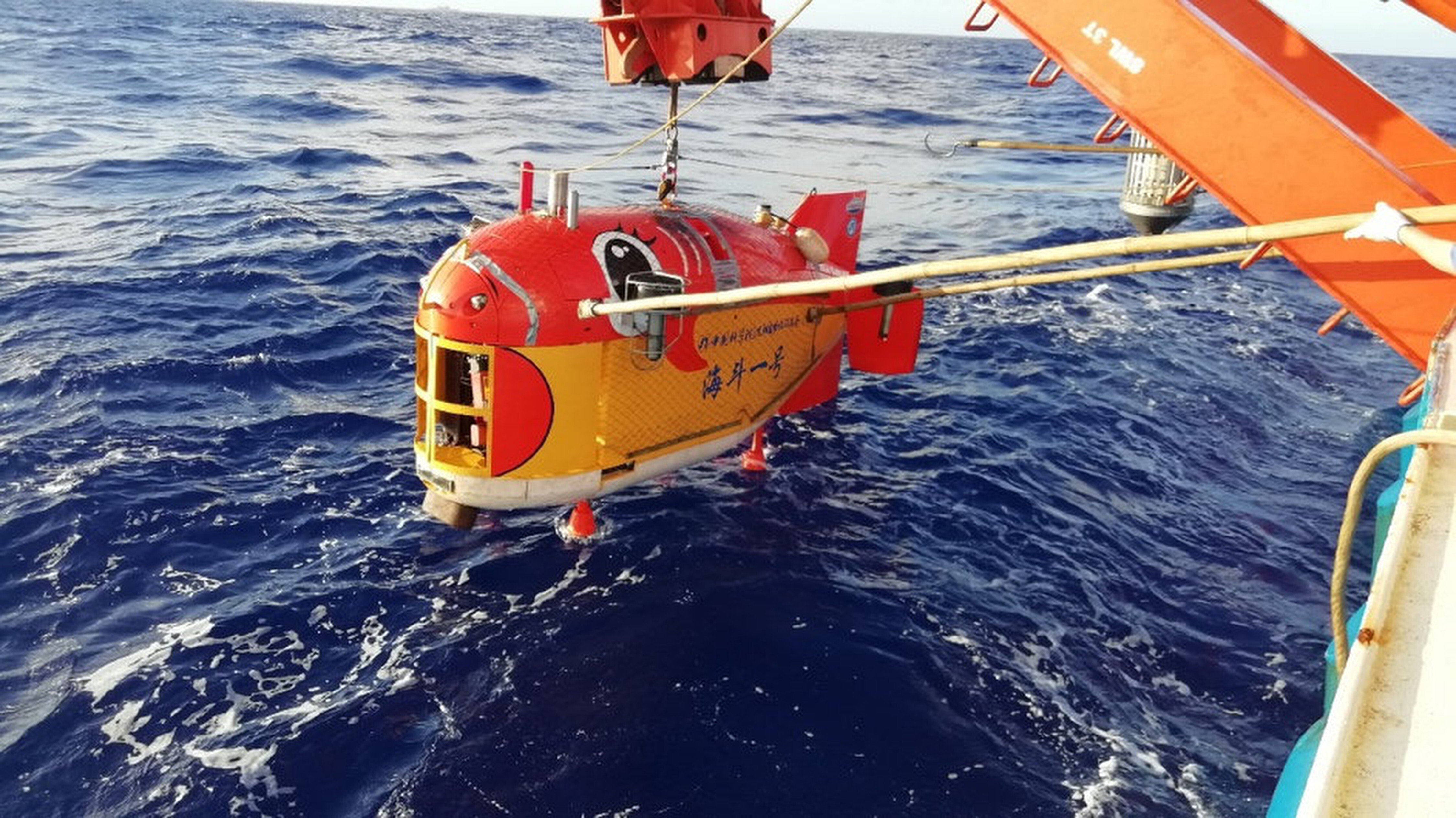 China’s unmanned submersible Haidou 1 returns to Challenger Deep. Photo: Weibo