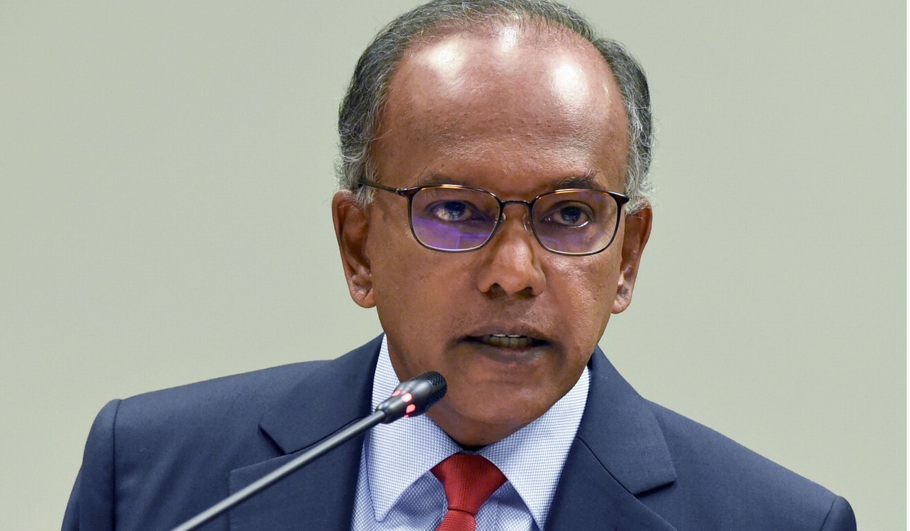 Singapore's Minister of Law and Home Affairs K. Shanmugam. Photo: AFP