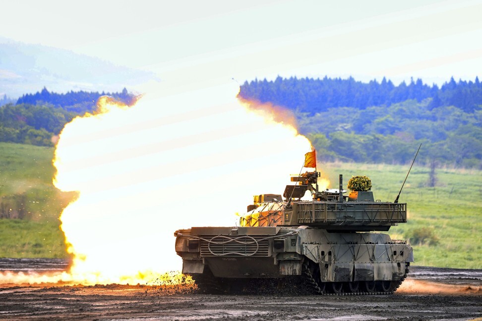 Japan’s Ground Self-Defence Force conducts its annual artillery live-fire drill in May. Photo: Kyodo