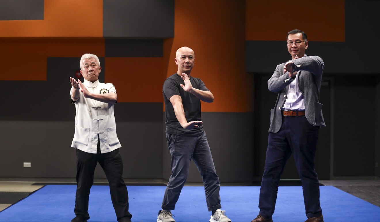 Wing chun masters (left to right) Leung Kum-tong, Lee Yuk-cheong and Pang Yiu-kwan. Photo: Jonathan Wong