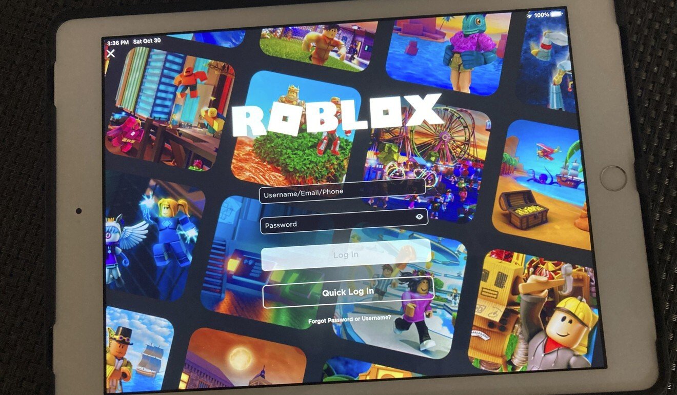 The gaming platform Roblox is displayed on a tablet. Photo: AP