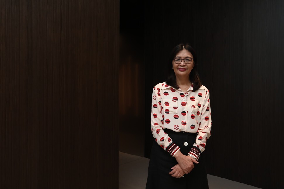 Securities and Futures Commission Deputy CEO Julia Leung Fung-yee, at the SFC offices in Quarry Bay on 21 September 2021. Photo: Jonathan Wong