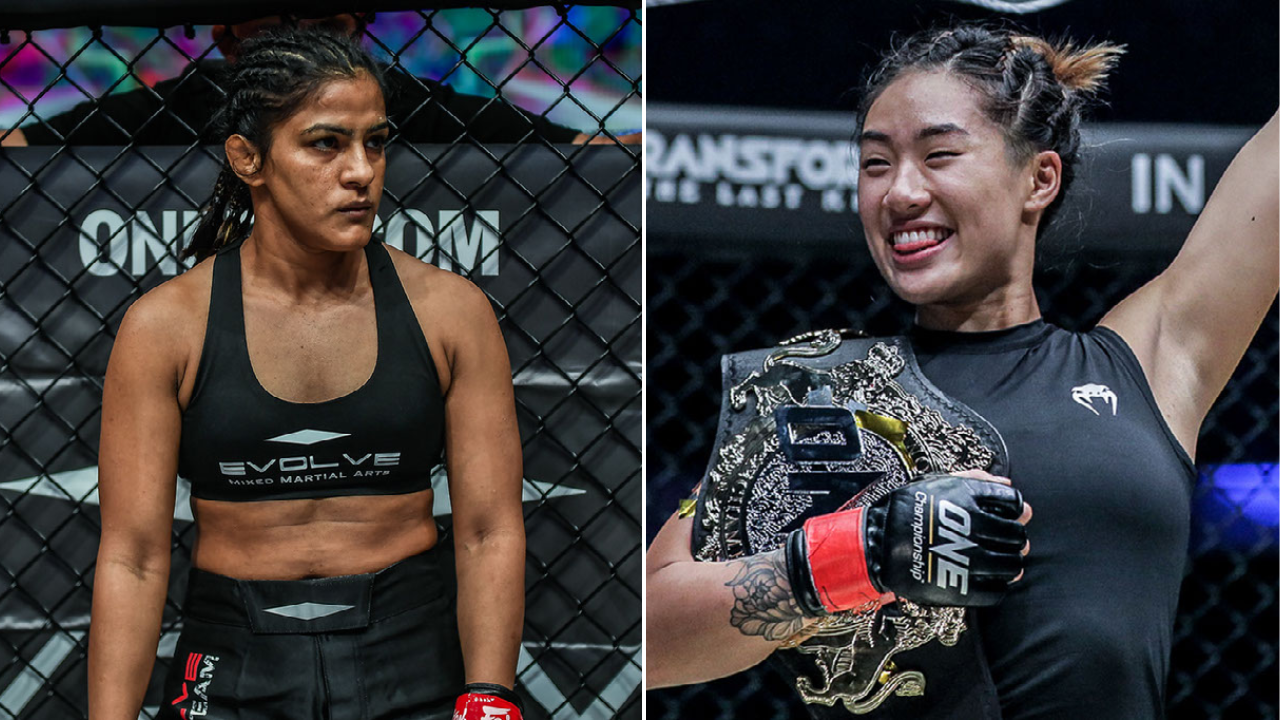 Ritu Phogat (left) could be on a collision course with ONE atomweight champ Angela Lee. Photos: ONE Championship