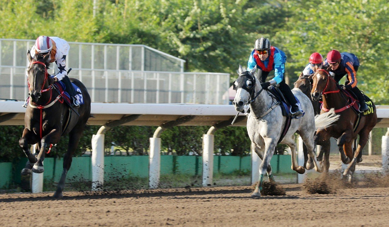 Courier Wonder (left) wins a trial on Friday morning.