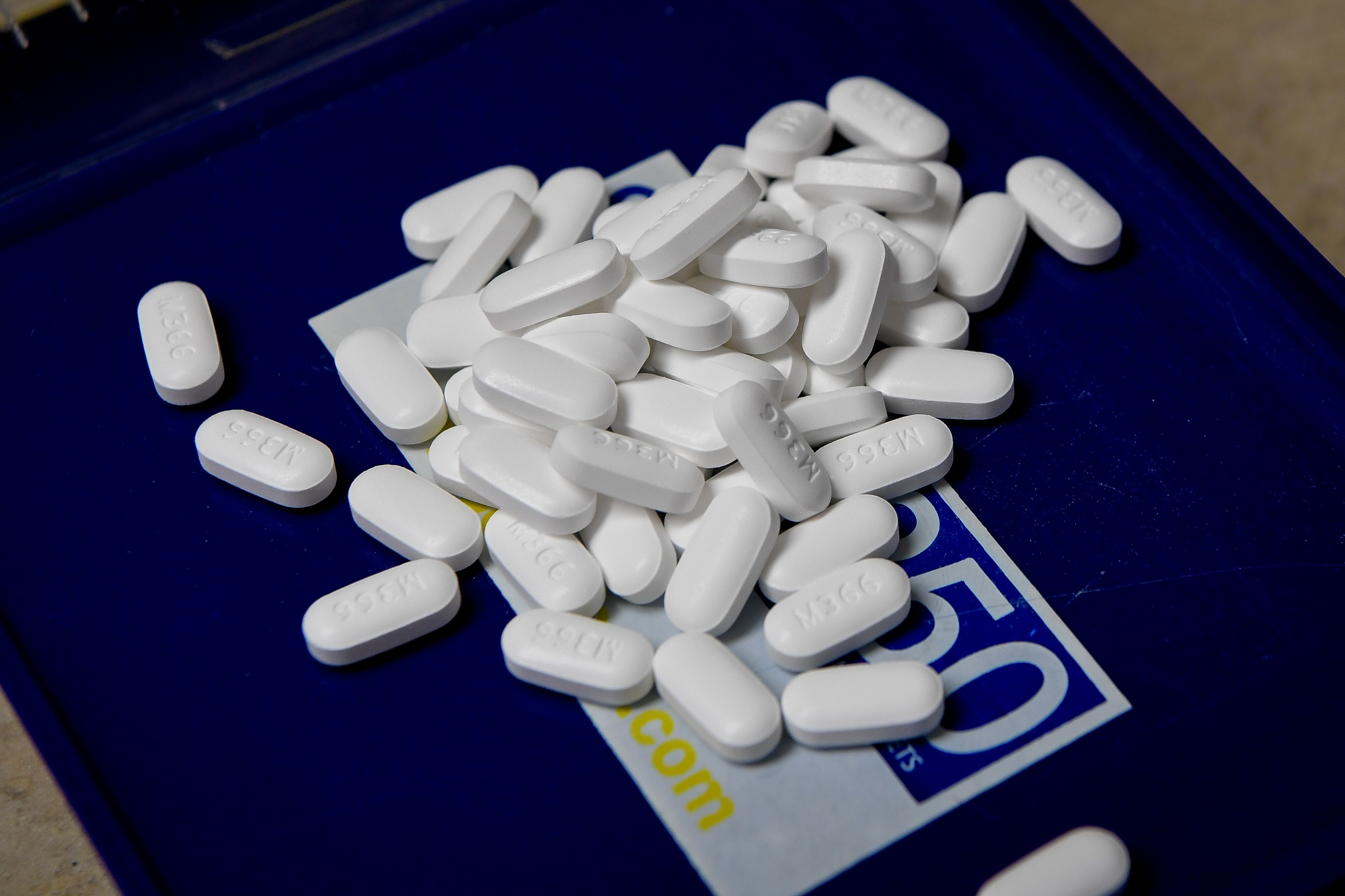 Opioid-based Hydrocodone tablets are seen at a pharmacy in Portsmouth, Ohio, in June. Photo: Reuters