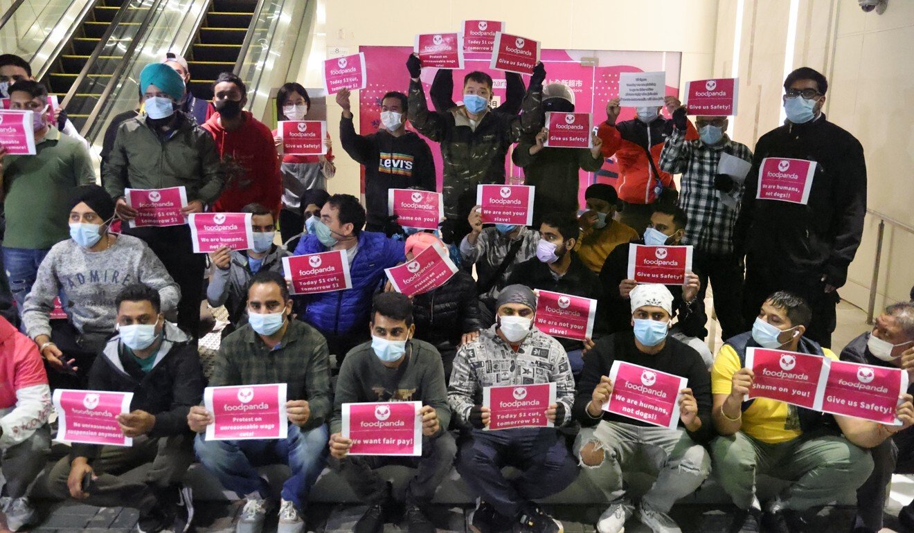 A group of couriers went on strike at the weekend. Photo: May Tse