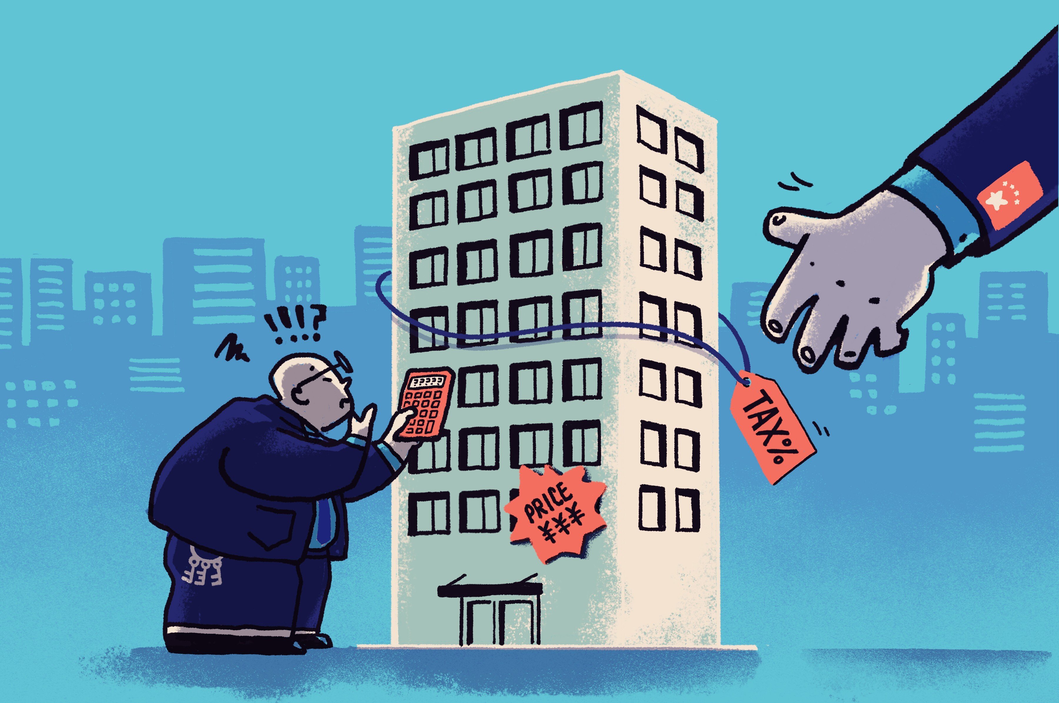 China’s property tax plan is part of Xi Jinping’s so-called common prosperity campaign to redistribute wealth and to address widening social inequality. Illustration: Lau Ka-kuen