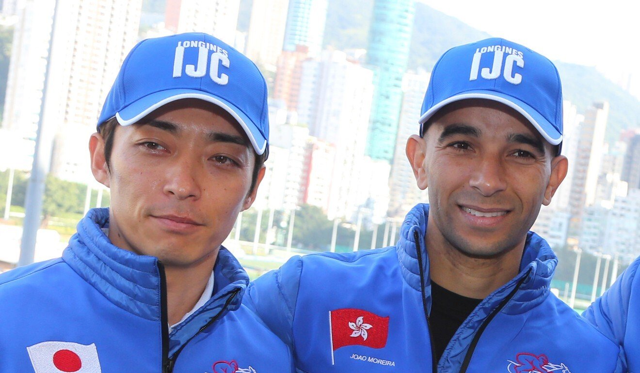 Yuga Kawada (left) with Joao Moreira before the 2019 International Jockeys’ Championship.