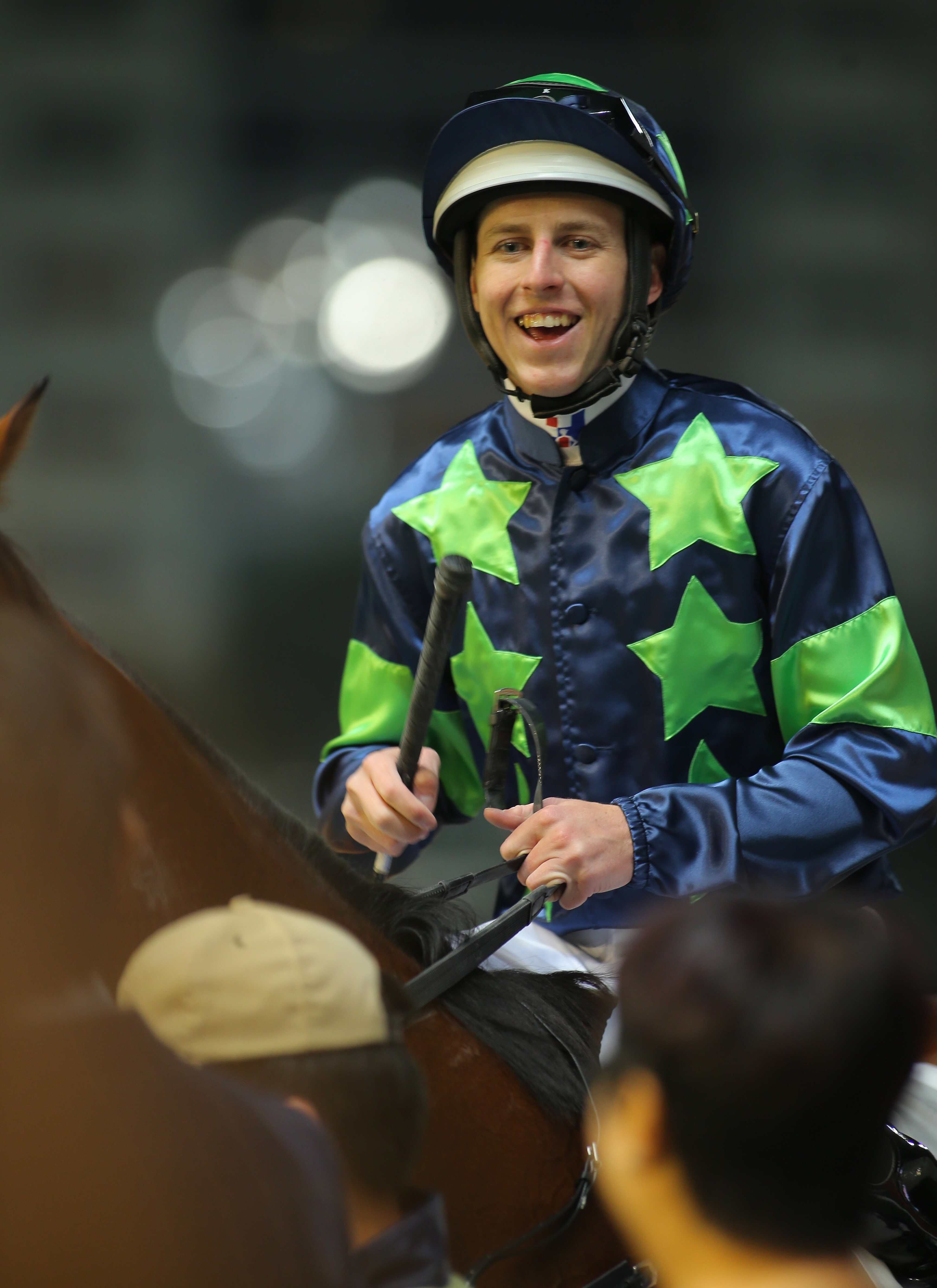 Damian Lane returns to scale after winning with Pearl Furu at Happy Valley in November 2016. Photos: Kenneth Chan