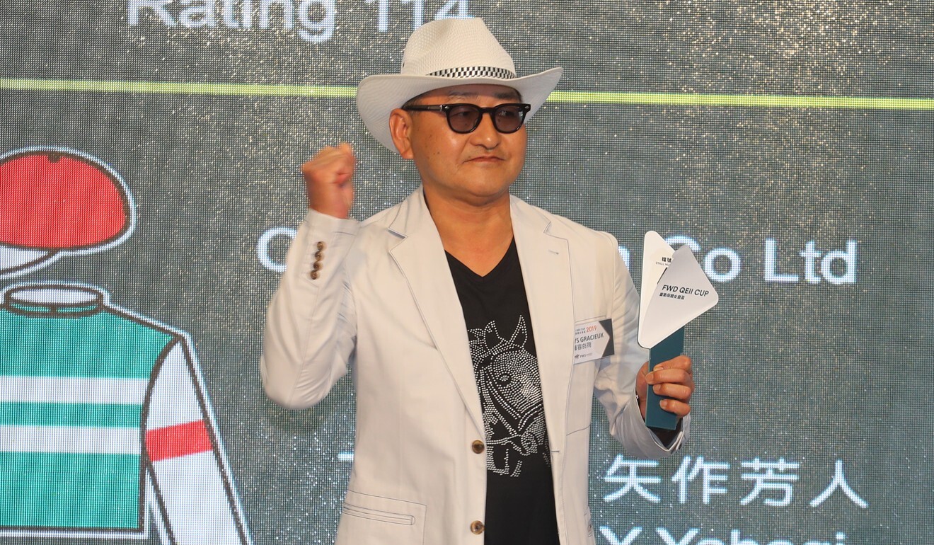 Trainer Yoshito Yahagi at the barrier draw for the 2019 QE II Cup.